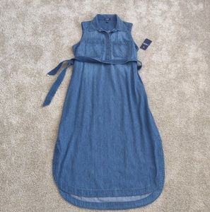 ❤️ CHAPS ❤️ long summer denim jean maxi dress XL